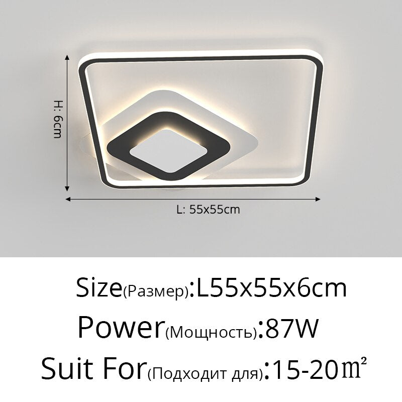 Nordic Modern Minimalist Bedroom Chandeliers White Black Led Ring Lamp Style Living Room Lights
