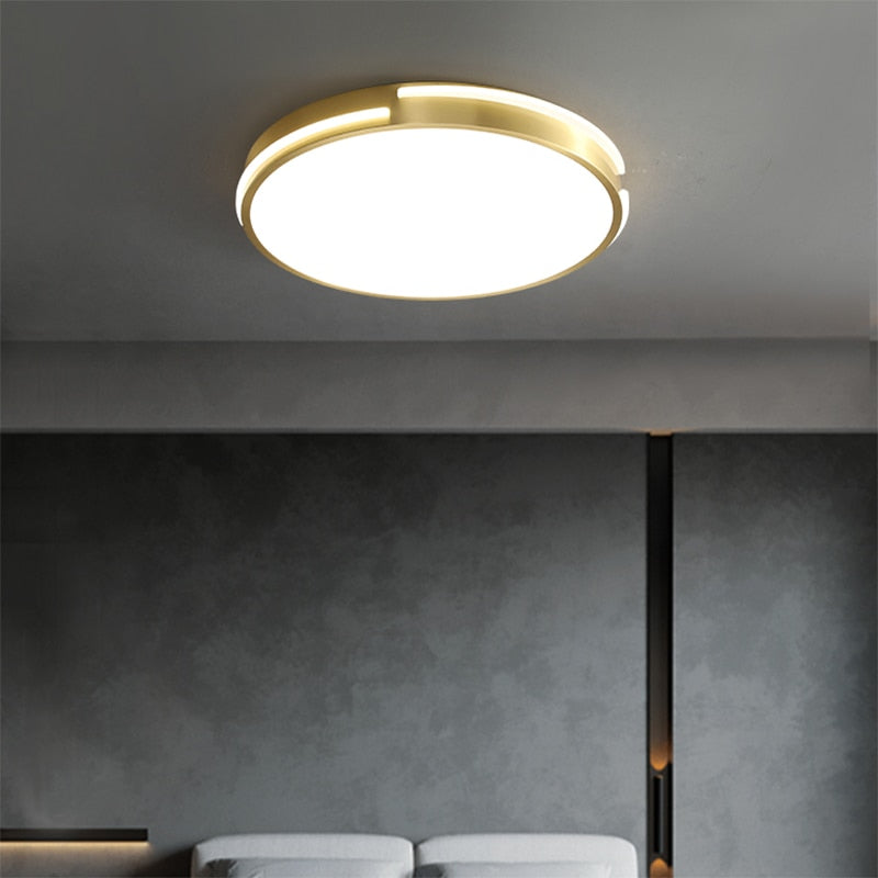 Pure Copper Lamp Body Led Lighting For Living Room Ceiling Light Bedroom Corridor Balcony Ceiling