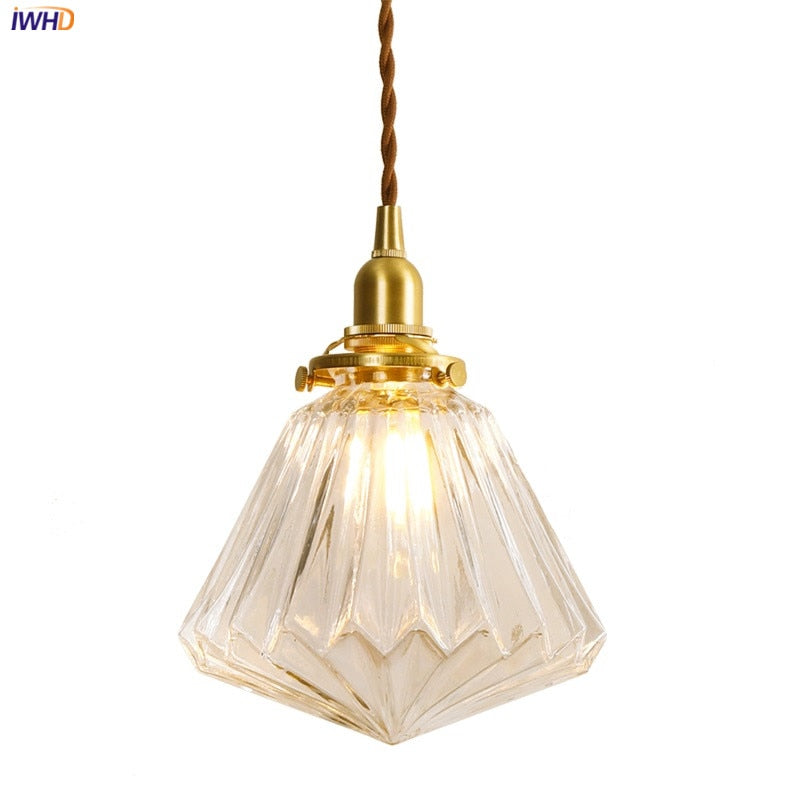 Nordic Modern Led Hanging Lights Fixtures Glass Lampshade Copper Socket Home Indoor Decor Japan