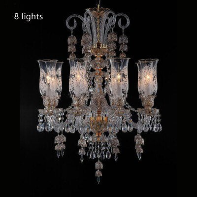 Led Chandeliers Living Room Crystal Lamp Modern Restaurant Bedroom Study Candle Light Glass Fixture