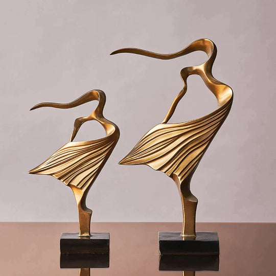 2Pcs Home Decor Accessories For Living Room Resin Abstract Extravagance Girl Statues Sculptures