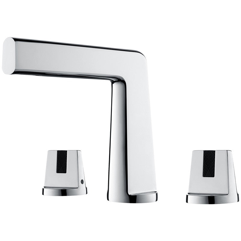 Brushed Gold Basin Faucet Total Brass Black Bathroom Gray Sink Faucets 3 Hole Hot And Cold