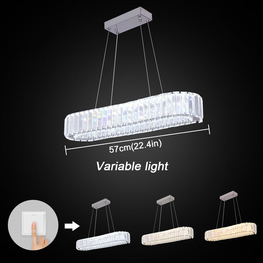 Crystal Oval Design Led Chandelier Modern Large Pendant Hanging Light Fixtures For Living Room