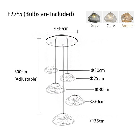 Cloud Glass Dimmable Led Lights Modern Ceiling Chandeliers New Lustres Stair Pendant Lamps Home