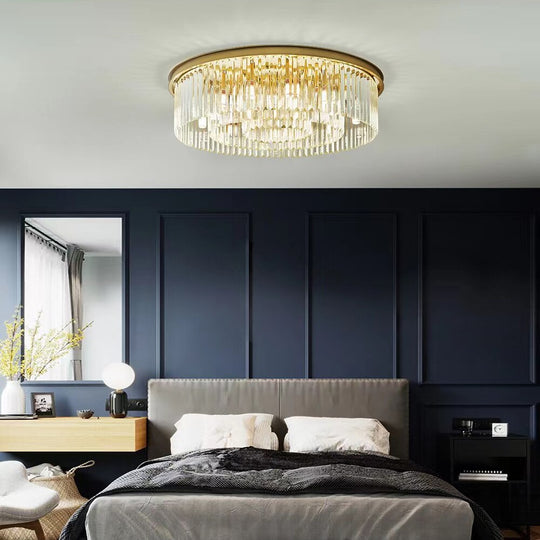 Remote - Controlled Led Crystal Ceiling Chandelier - Modern Home Decor Lighting For Living Room &