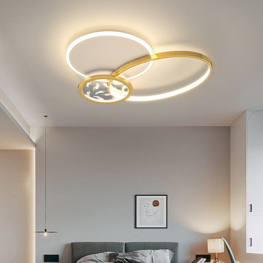 Creative Ring Bedroom Recessed Led Ceiling Light Modern Minimalist Warm Personality Study Lamp