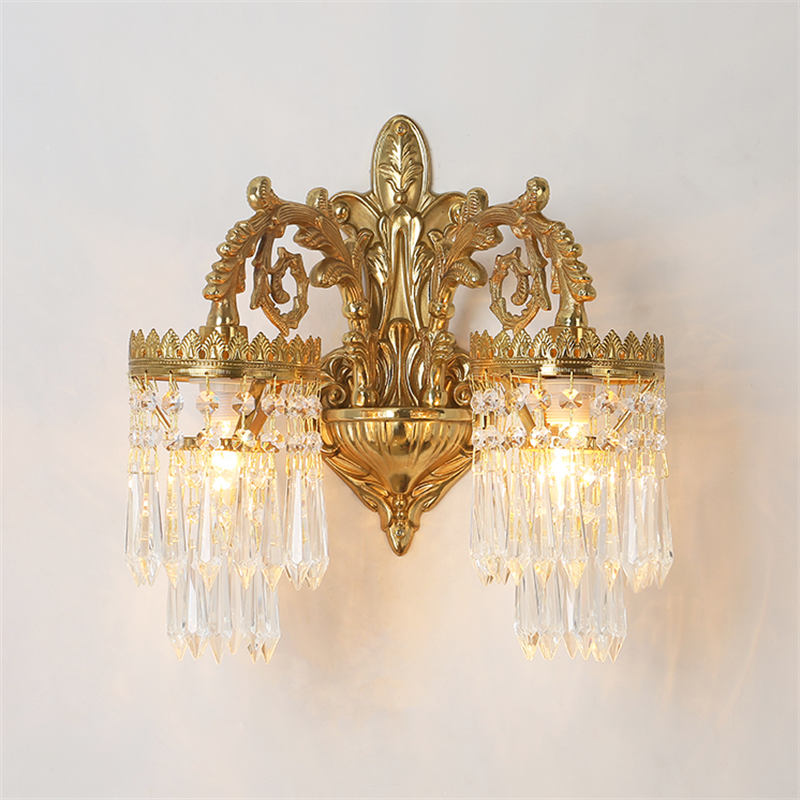 New European Copper Living Room Wall Lamp Modern Bedroom Bedside Light Tv Background Staircase