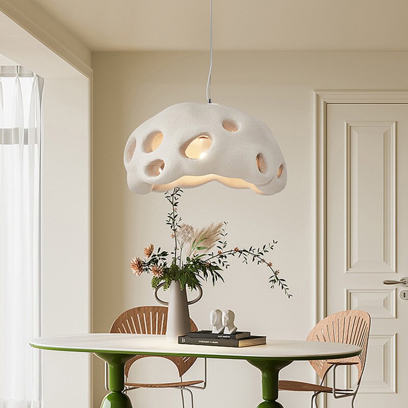 Nordic Wabi - Sabi Cream Pendant Light - Designer Led Decor Lamp For Restaurants Living Rooms