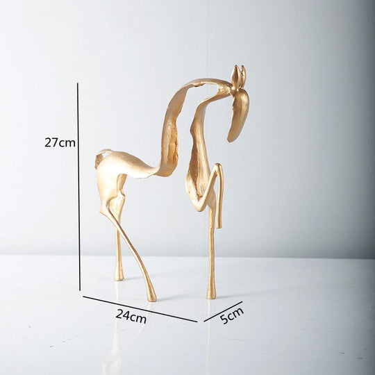 Simple Creative Metal Hollow Out Horse Desktop Ornament Animal Sculpture Living Room Decoration