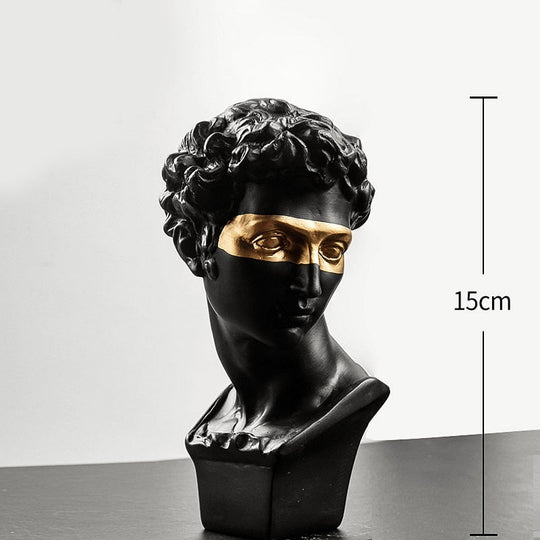 Resin David Bust Sculpture: Elegant Office And Home Decor Accessory Black Items