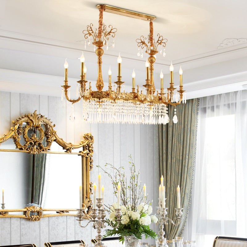 Malia - Modern Brass And Glass Pendant Light For Kitchen Island Dining Room Chandelier