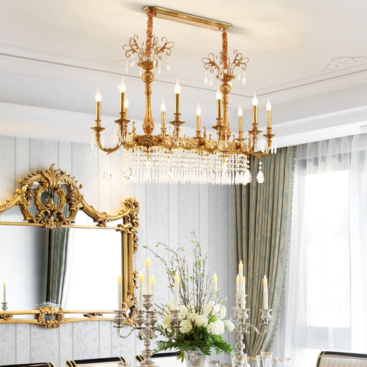 Malia - Modern Brass And Glass Pendant Light For Kitchen Island Dining Room Chandelier