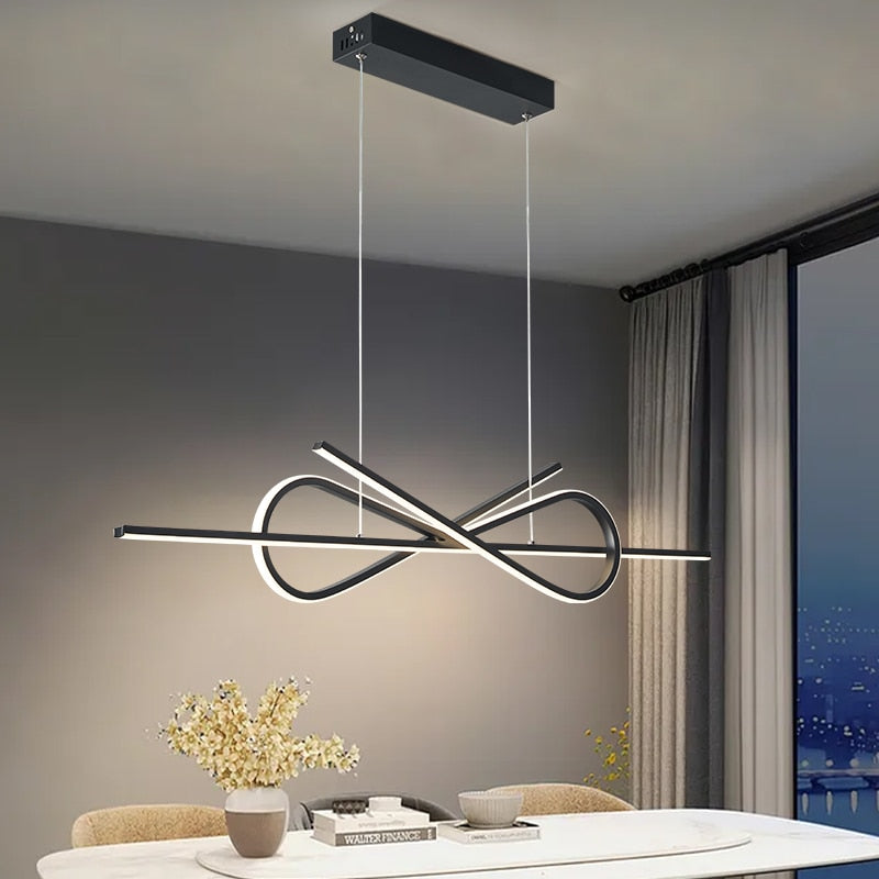 Modern Led Chandelier For Dining Room Shop Bar Kitchen Black/White Finish Pendant Lighting