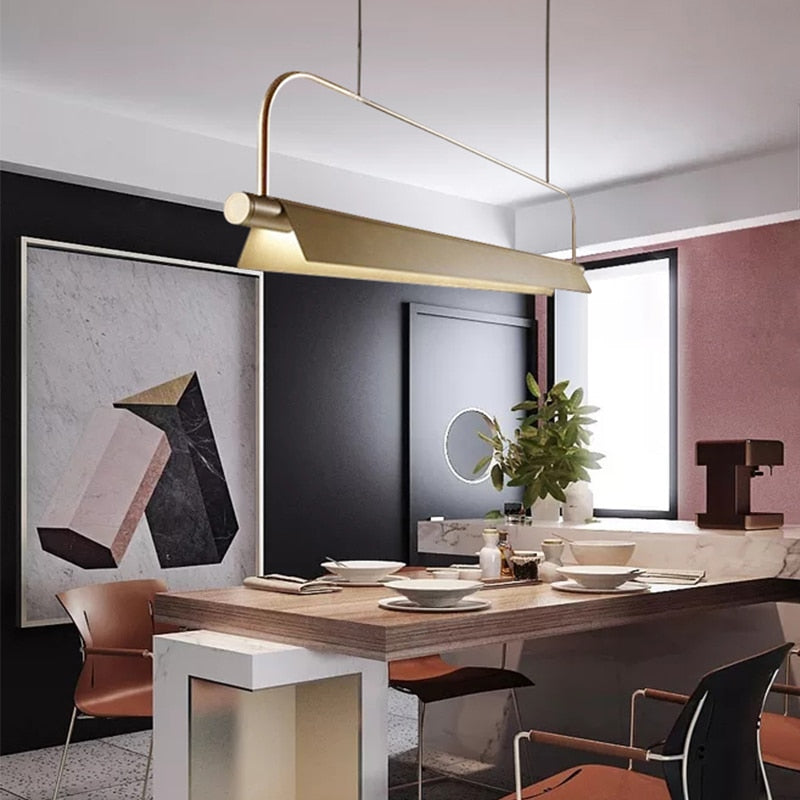 Modern Led Restaurant Chandelier Nordic Long Office Lighting Bar Study Lamp Pendant Light