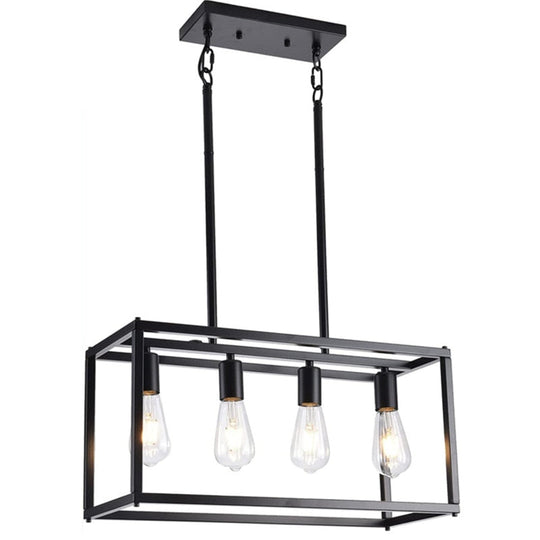 American Retro Iron Chandelier Dining Room Kitchen Study Decorative Industrial Style Black
