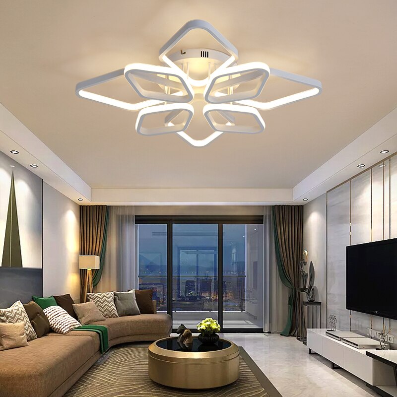 Nordic Creative Living Room Decor Led Chandeliers Modern Minimalist Romantic Bedroom Geometric