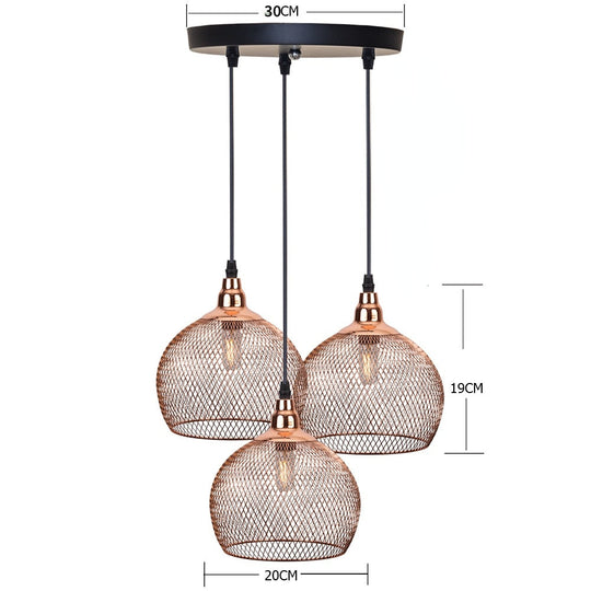 Nordic Restaurant Bar Lighting Living Room Walkway Retro Rose Gold Bird Cage Creative Light Fixture