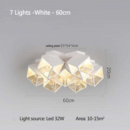 Modern Led Gypsophila Ceiling Chandelier Bedroom Living Dining Room Pendant Lamp Luster Deco
