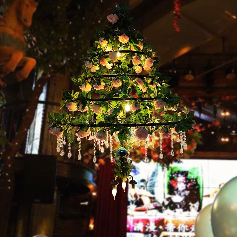 Simulation Christmas Tree Green Plant Pendant Light Theme Restaurant Party Banquet Hall Decoration