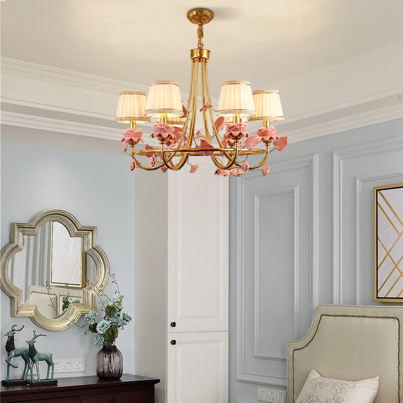 Château D’or - French All - Copper Living Dining Room Chandelier European Luxury Atmosphere
