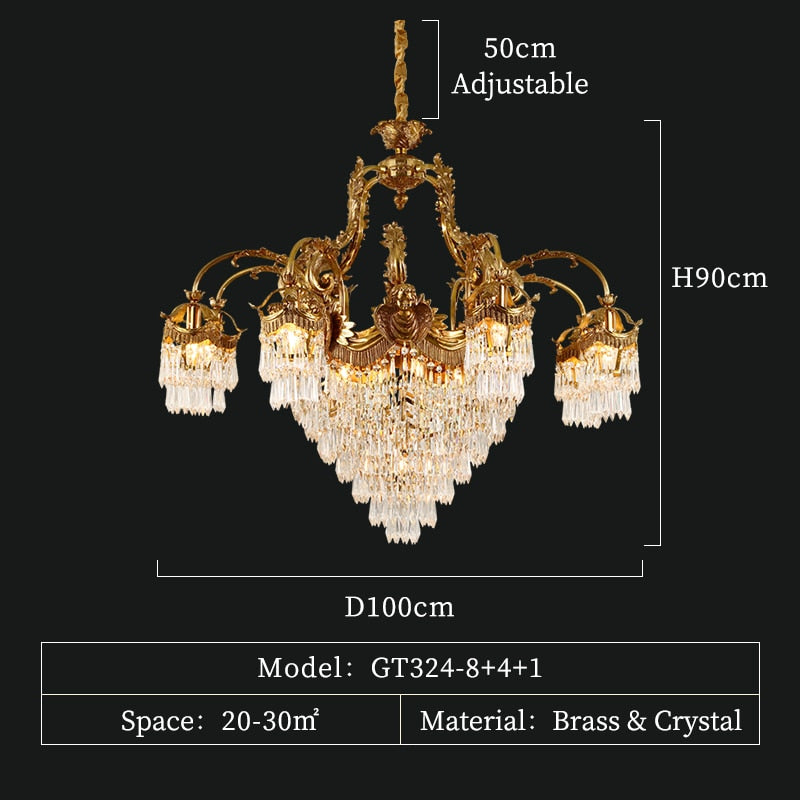Hestia - European Style Living Room Lamp Crystal Villa Chandelier Light Luxury Atmosphere Hotel