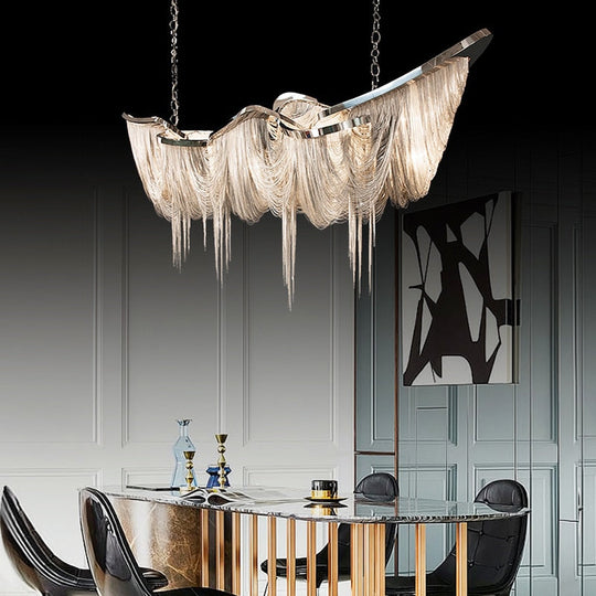 Modern Novelty Tassel Led Chandelier Lighting Living Dining Room Decor Chandeliers Lamp Loft Villa