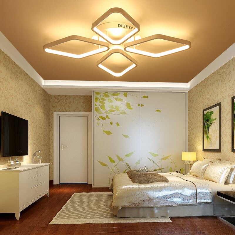 Nordic Creative Living Room Decor Led Chandeliers Modern Minimalist Romantic Bedroom Geometric