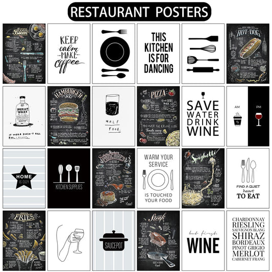 Black White Canvas Painting Nordic Kitchen Quotes Wall Posters Art Prints Pictures For Dining Room