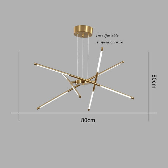 Nordic Screw Propeller Led Chandeliers For Living Dining Room Pendant Lights Iron Art Light Stick