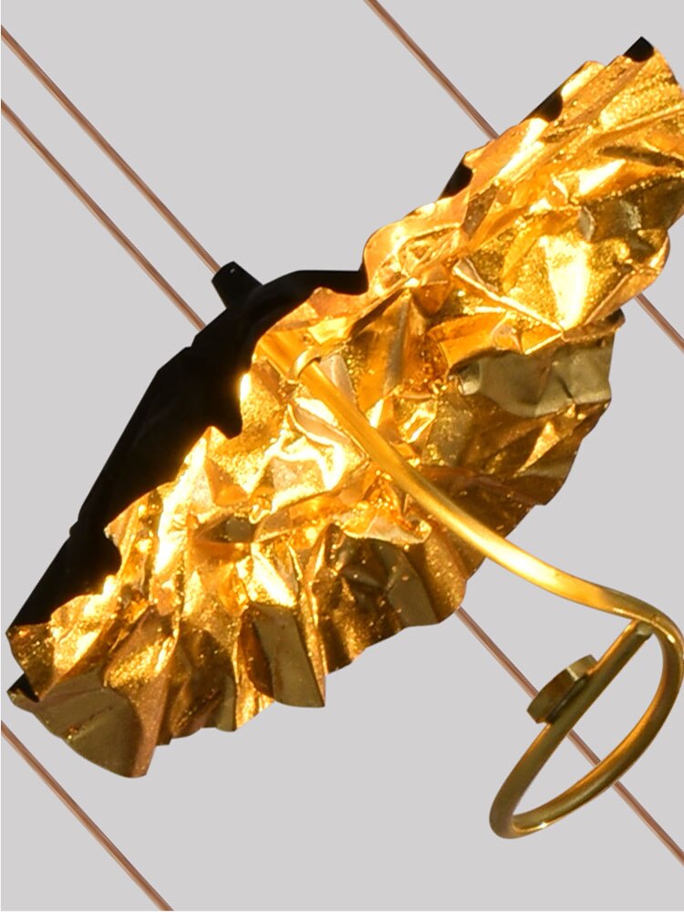 Modern Copper Lotus Staircase Led Chandelier Luxury Large Leaf Villa Stair Lighting Fixtures