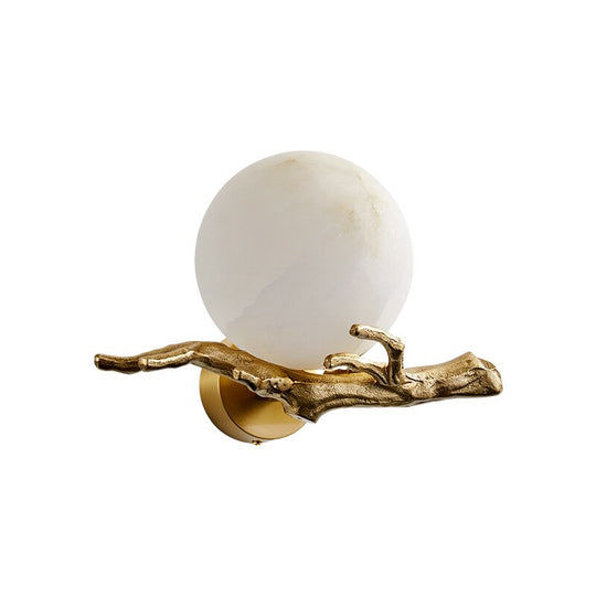 Aurora - Light Luxury All - Copper Marble Wall Lamp For High - End Living Spaces Wall Lamp