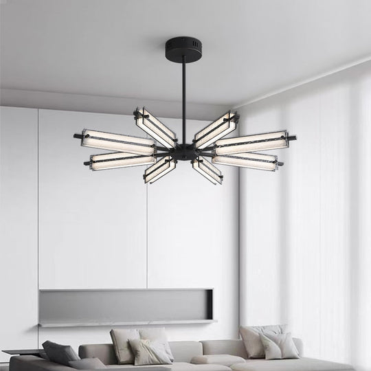 Minimal All - Copper Living Room Main Chandelier Light Luxury High - End Glass Dining Windmill Lamp