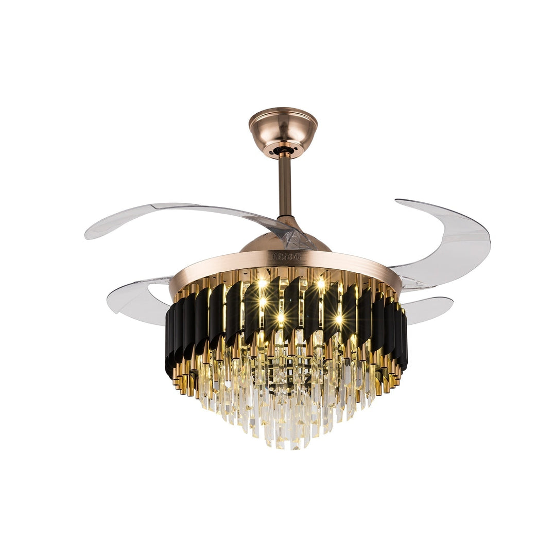 Contemporary Retractable Ceiling Fans With Led Light - A Multi - Functional Chandelier Fan 3 Color