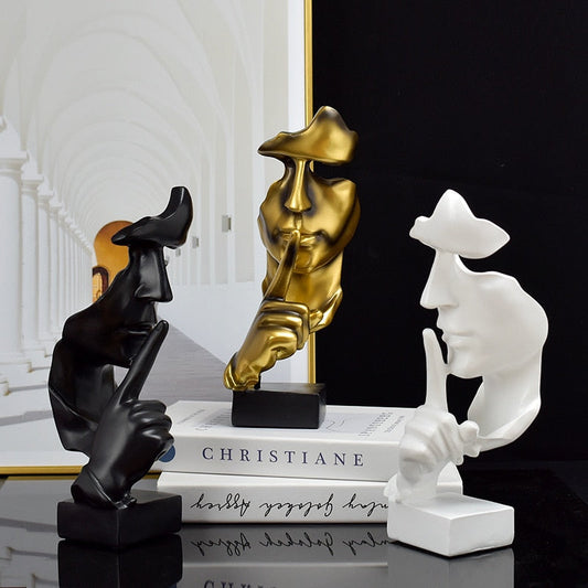 Silent One Statue Abstract Figure Sculpture Small Ornaments Resin Creative Home Decoration Modern