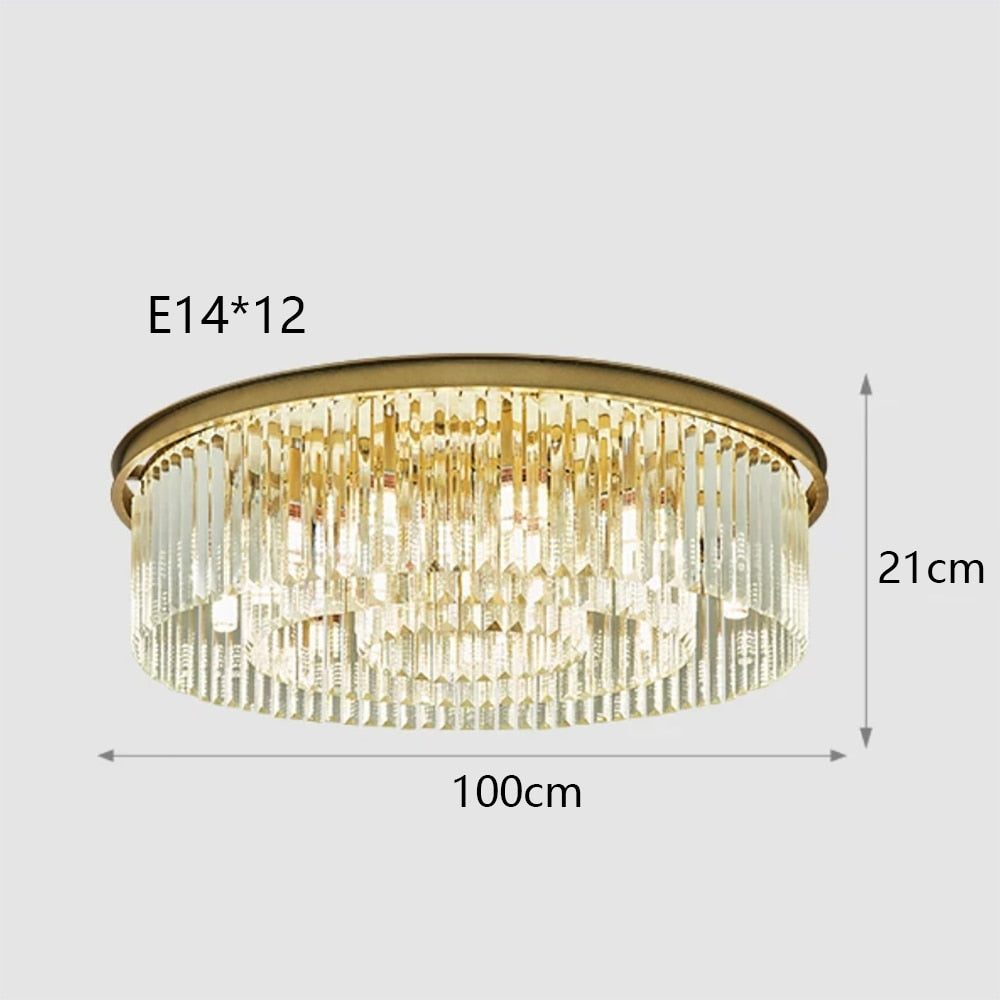 Remote - Controlled Led Crystal Ceiling Chandelier - Modern Home Decor Lighting For Living Room &