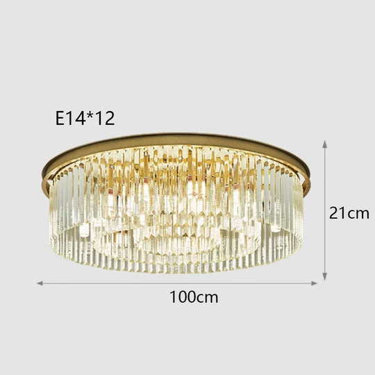 Remote - Controlled Led Crystal Ceiling Chandelier - Modern Home Decor Lighting For Living Room &