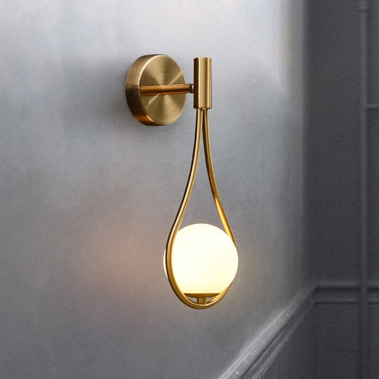 Modern Glass Ball Wall Light In Gold Black Lamp