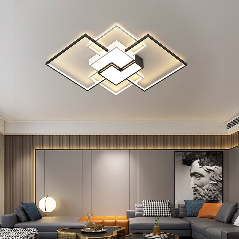 Postmodern Minimalist Living Room Chandeliers Creative Aluminum Bedroom Lamp Led Art Study Ceiling