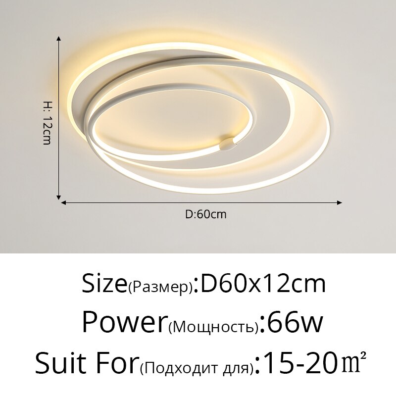 Nordic Led Ring Chandeliers Bedroom Main Lamp Simple Modern Personality Creative Lighting Art