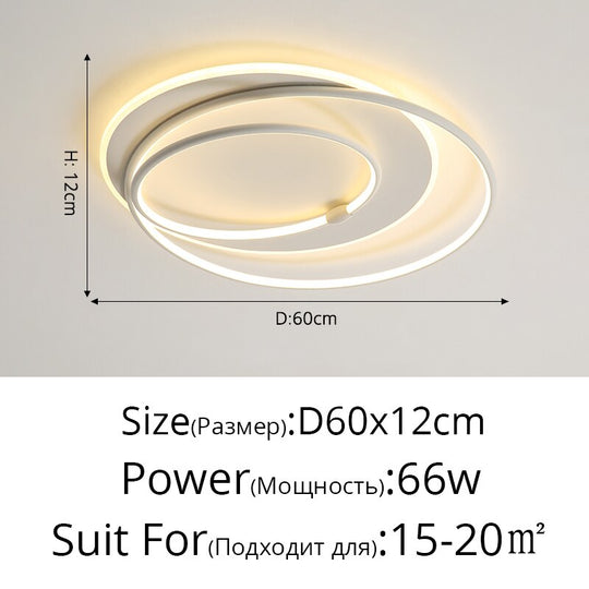 Nordic Led Ring Chandeliers Bedroom Main Lamp Simple Modern Personality Creative Lighting Art