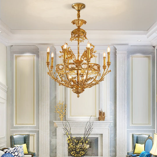Zara - European All Copper Chandeliers French Luxury Crystal Villa Living Room Restaurant Bedroom