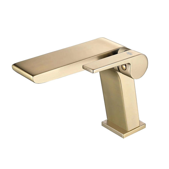 Gun Grey Basin Faucet Brass Bathroom Waterfall Hot And Cold Water Mixer Tap Single Handle Crane