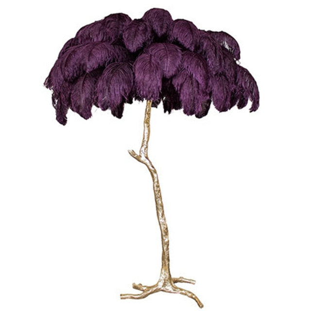 Nordic Home Decor Floor Lamps For Living Room Standing Modern Luxury Ostrich Feather Led Lamp Gold