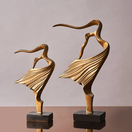 2Pcs Home Decor Accessories For Living Room Resin Abstract Extravagance Girl Statues Sculptures