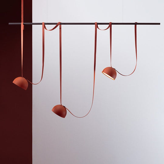 Trendy Diy Long Belt Black Orange Pendant Light Chandelier Luminaire Suspension Lamp For Living Room