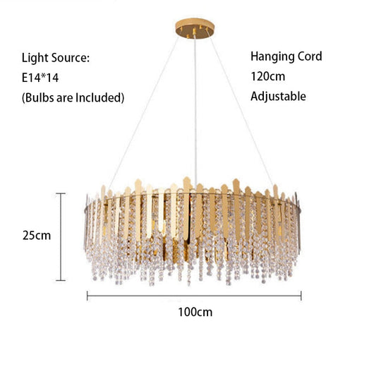 Luxury Dimmable Led Ceiling Chandeliers - Glass Gold Hanging Lamps With Remote Control For Home