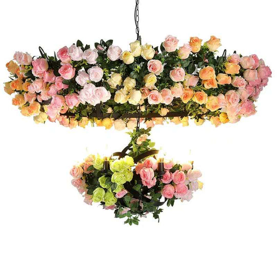 Simulation Flower Chandelier Feature Restaurant Hollow Lamp Shop Decoration Banquet Pendant Light