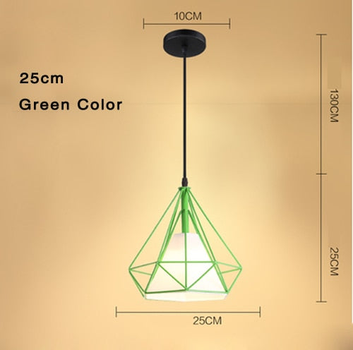 Retro Industrial Chandelier Russian Attic Cage Diamond - Shaped Hemp Rope Dining Room Living