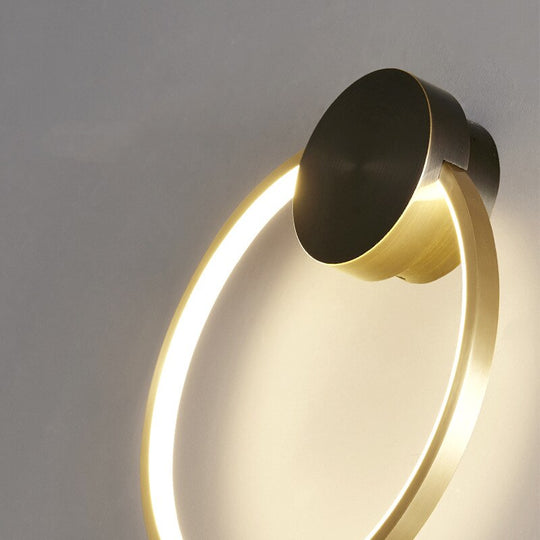 Nordic Art Circle Background Led Wall Lamp Romantic Home Round Ring Decor Livingroom Bedroom Aisle