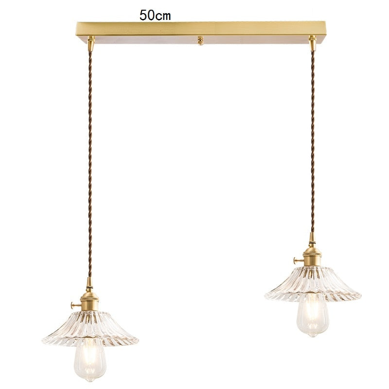 Nordic Modern Led Hanging Lights Fixtures Glass Lampshade Copper Socket Home Indoor Decor Japan